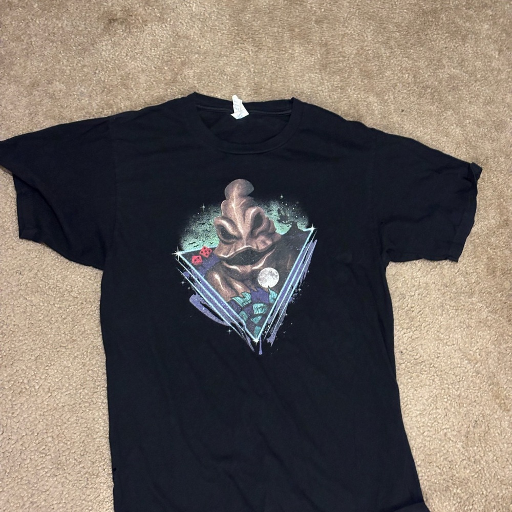 Men's Black Graphic Tee with Oogie Boogie.
